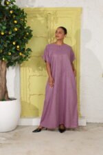 ⁦فستان لينن زهري⁩ - الصورة ⁦3⁩