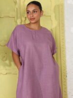 فستان لينن زهري