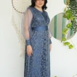 فستان شرقي - ازرق بترولي