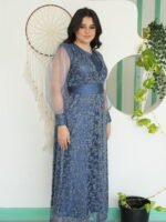 فستان شرقي - ازرق بترولي