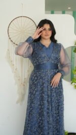 ⁦فستان شرقي - ازرق بترولي⁩ - الصورة ⁦2⁩